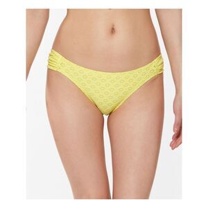 JESSICA SIMPSON Women's Yellow Eyelet Sweet Tooth Hipster Swimsuit Bottom S